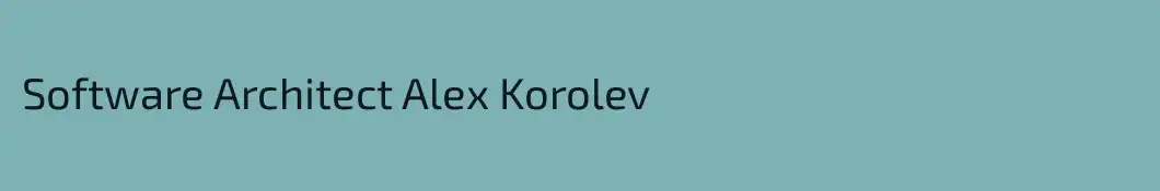 Software Architect Alex Korolev